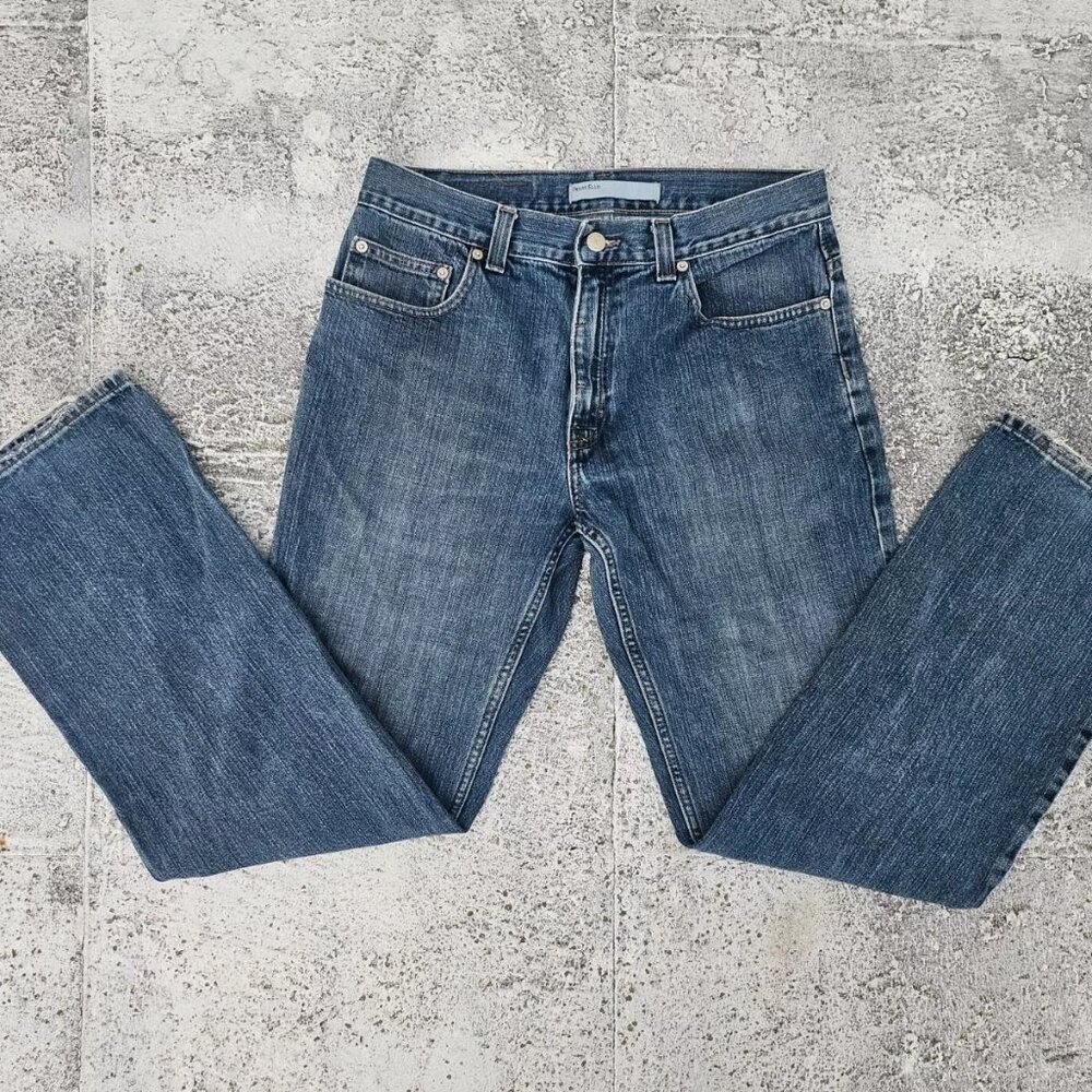 Perry Ellis Men Jeans Blue Denim Jeans Cotton Straight Fit Size 32/31